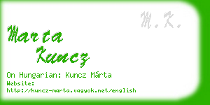marta kuncz business card